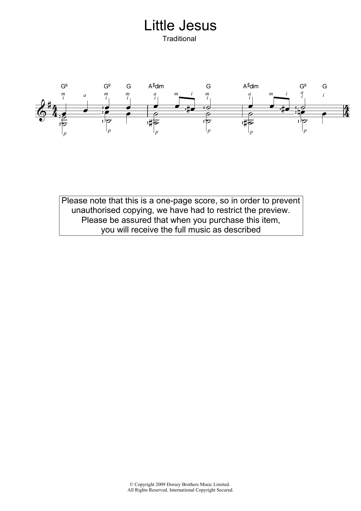 Download Christmas Carol Little Jesus (Rocking Carol) Sheet Music and learn how to play Guitar PDF digital score in minutes
