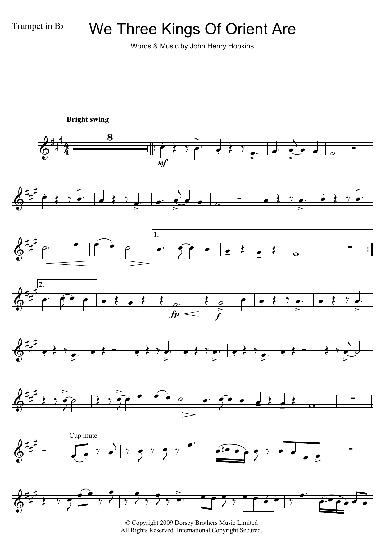 Download Christmas Carol We Three Kings Of Orient Are Sheet Music and learn how to play Flute PDF digital score in minutes
