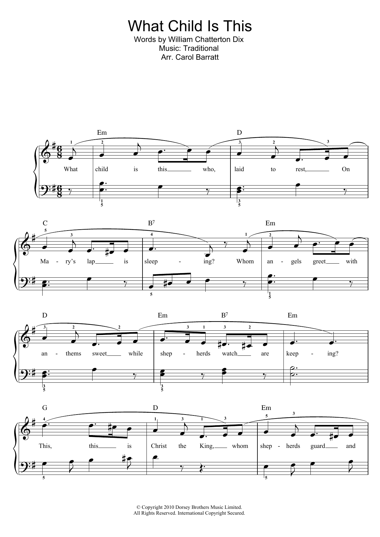 Download Christmas Carol What Child Is This? Sheet Music and learn how to play Piano & Vocal PDF digital score in minutes