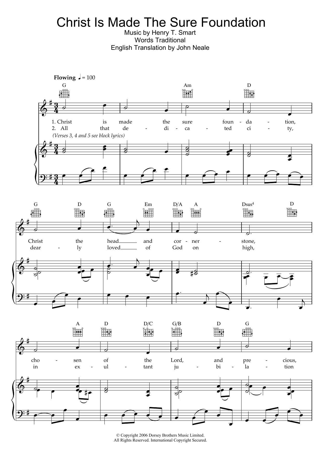 Download Traditional Christ Is Made The Sure Foundation Sheet Music and learn how to play Piano, Vocal & Guitar (Right-Hand Melody) PDF digital score in minutes