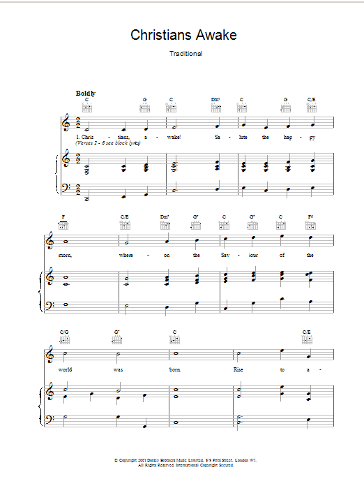 Download Traditional Christians Awake Sheet Music and learn how to play Guitar PDF digital score in minutes