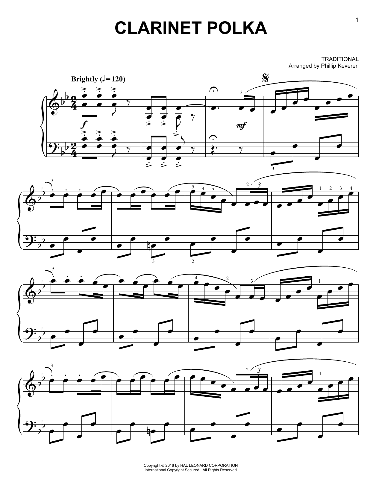Download Phillip Keveren Clarinet Polka Sheet Music and learn how to play Easy Piano PDF digital score in minutes