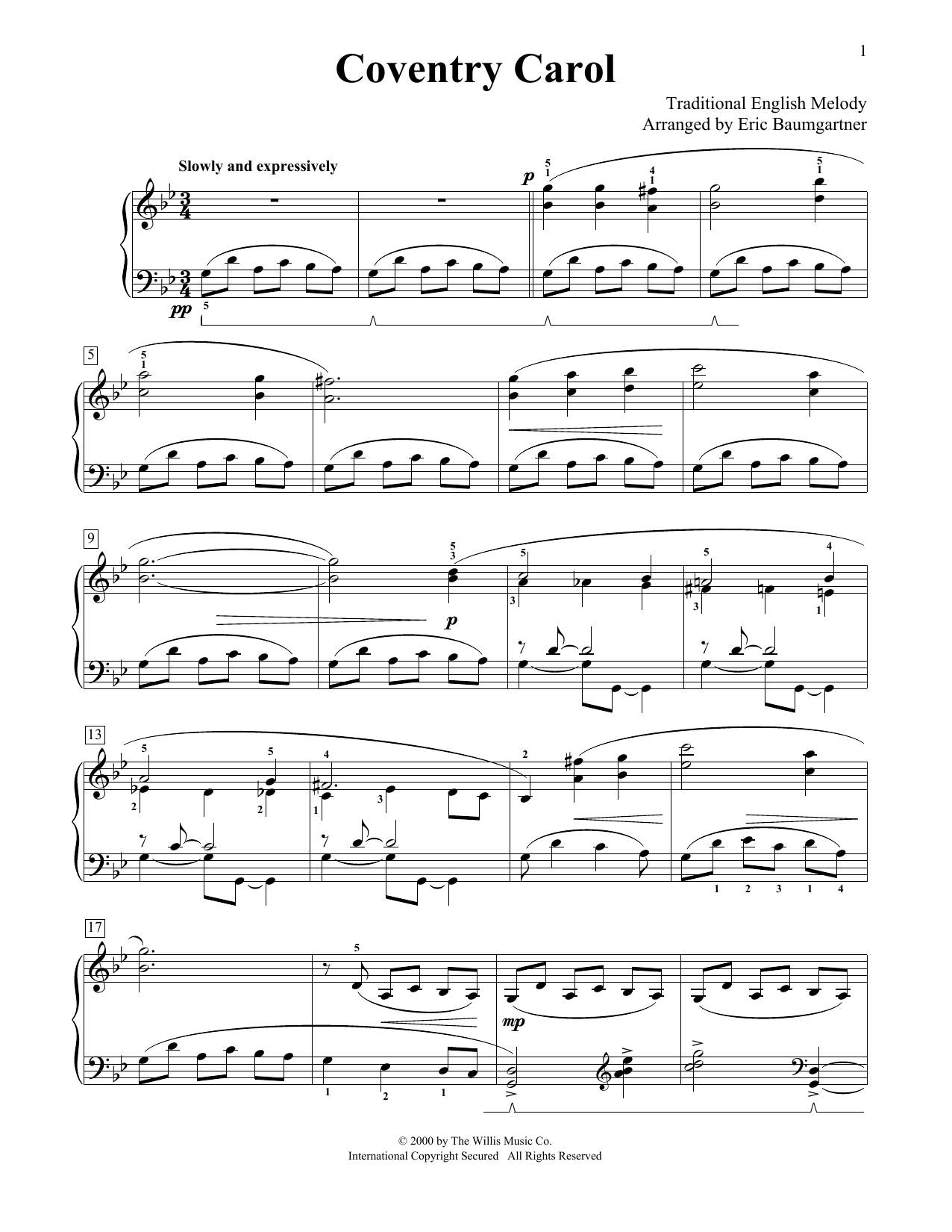 Download Christmas Carol Coventry Carol Sheet Music and learn how to play Easy Piano PDF digital score in minutes