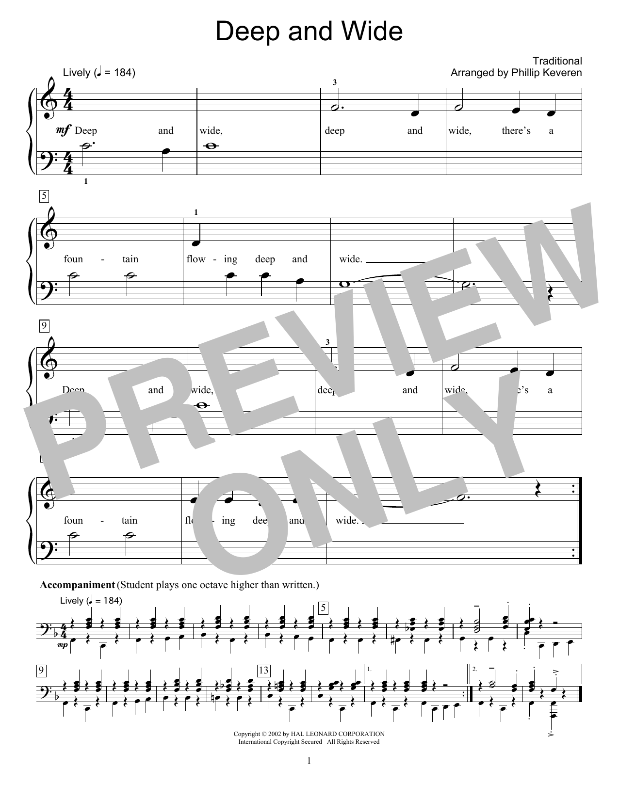 Download Fred Kern Deep And Wide Sheet Music and learn how to play Educational Piano PDF digital score in minutes