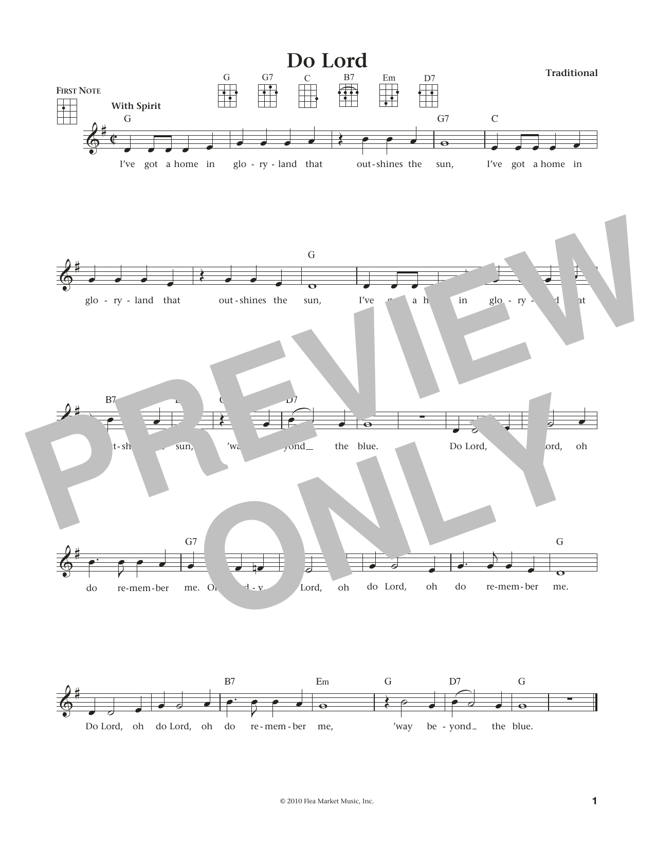 Download Traditional Do Lord Sheet Music and learn how to play Ukulele PDF digital score in minutes