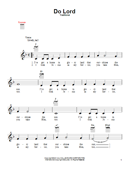 Download Traditional Do Lord Sheet Music and learn how to play Easy Guitar PDF digital score in minutes