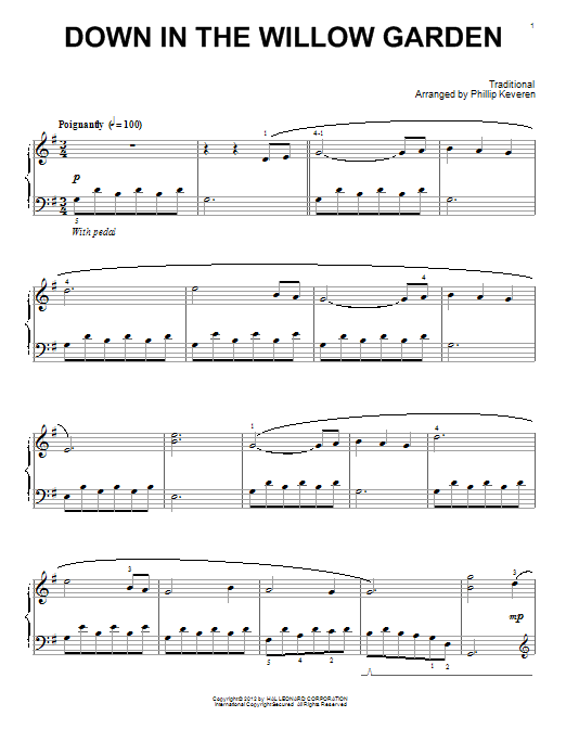 Download Phillip Keveren Down In The Willow Garden Sheet Music and learn how to play Piano PDF digital score in minutes