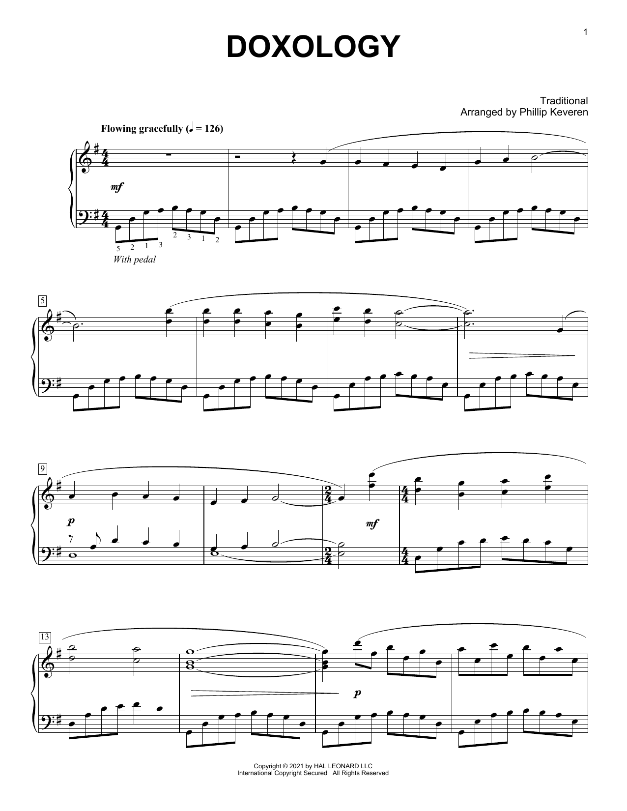 Download Traditional Doxology (arr. Phillip Keveren) Sheet Music and learn how to play Piano Solo PDF digital score in minutes