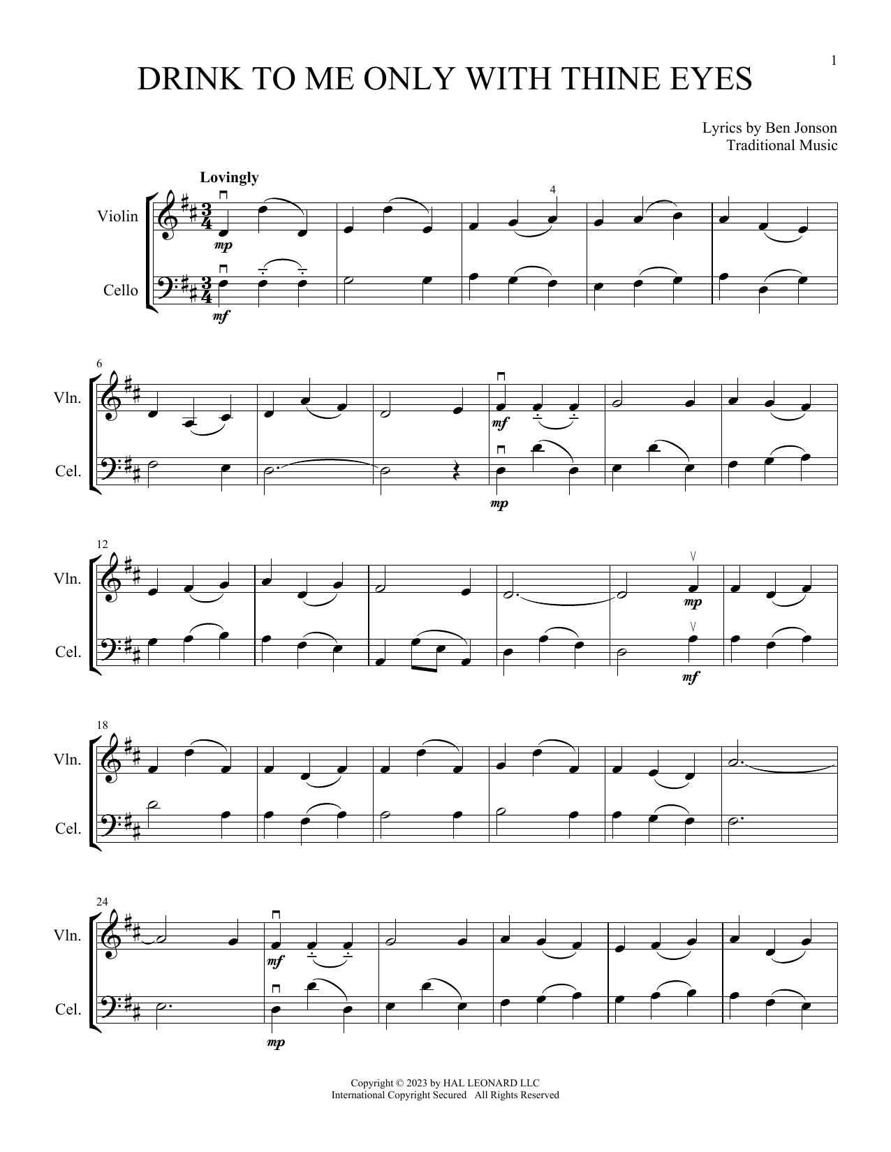 Download Traditional Drink To Me Only With Thine Eyes (arr. Michelle Hynson) Sheet Music and learn how to play Instrumental Duet PDF digital score in minutes