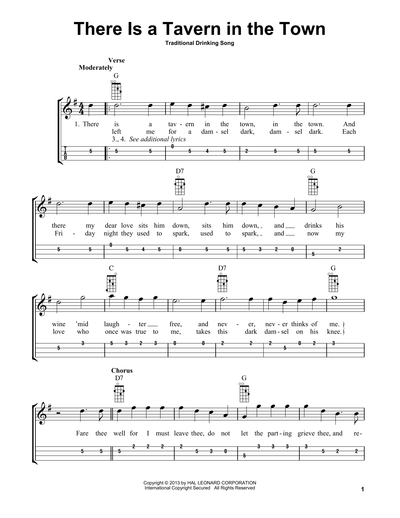 Download Traditional Drinking Song There Is A Tavern In The Town (arr. Bobby Westfall) Sheet Music and learn how to play Mandolin PDF digital score in minutes