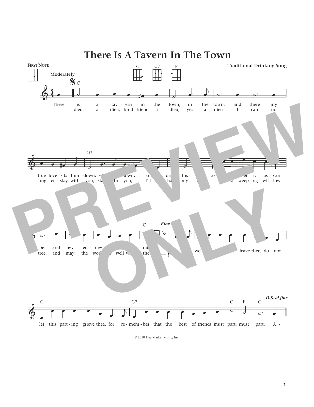 Download Traditional Drinking Song There Is A Tavern In The Town Sheet Music and learn how to play Ukulele PDF digital score in minutes