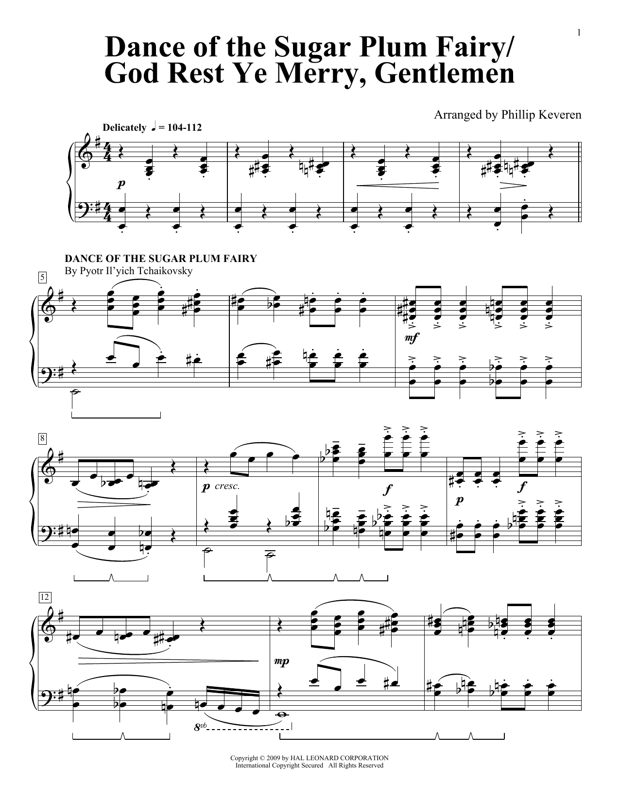 Download Traditional English Carol Dance Of The Sugar Plum Fairy/God Rest Ye Merry, Gentlemen (arr. Phillip Keveren Sheet Music and learn how to play Piano Solo PDF digital score in minutes