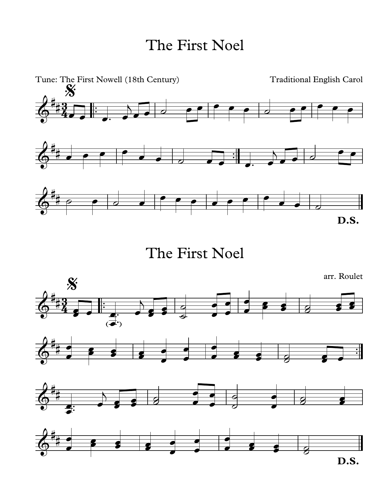 Download Traditional English Carol First Noel (arr. Patrick Roulet) Sheet Music and learn how to play Marimba Solo PDF digital score in minutes