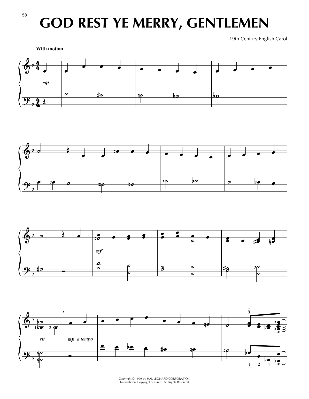 Download Traditional English Carol God Rest Ye Merry, Gentlemen [Jazz version] (arr. Frank Mantooth) Sheet Music and learn how to play Piano Solo PDF digital score in minutes