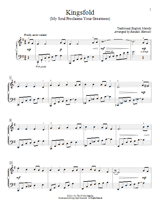 Download Traditional English Melody Kingsfold (My Soul Proclaims Your Greatness) Sheet Music and learn how to play Piano PDF digital score in minutes
