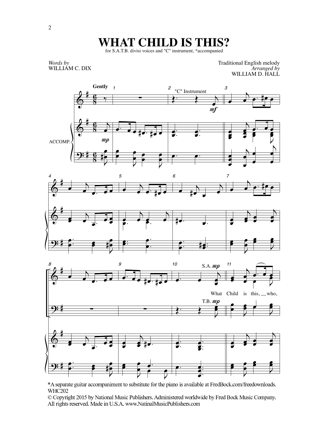 Download Traditional English Melody What Child Is This (arr. William D. Hall) Sheet Music and learn how to play SATB Choir PDF digital score in minutes