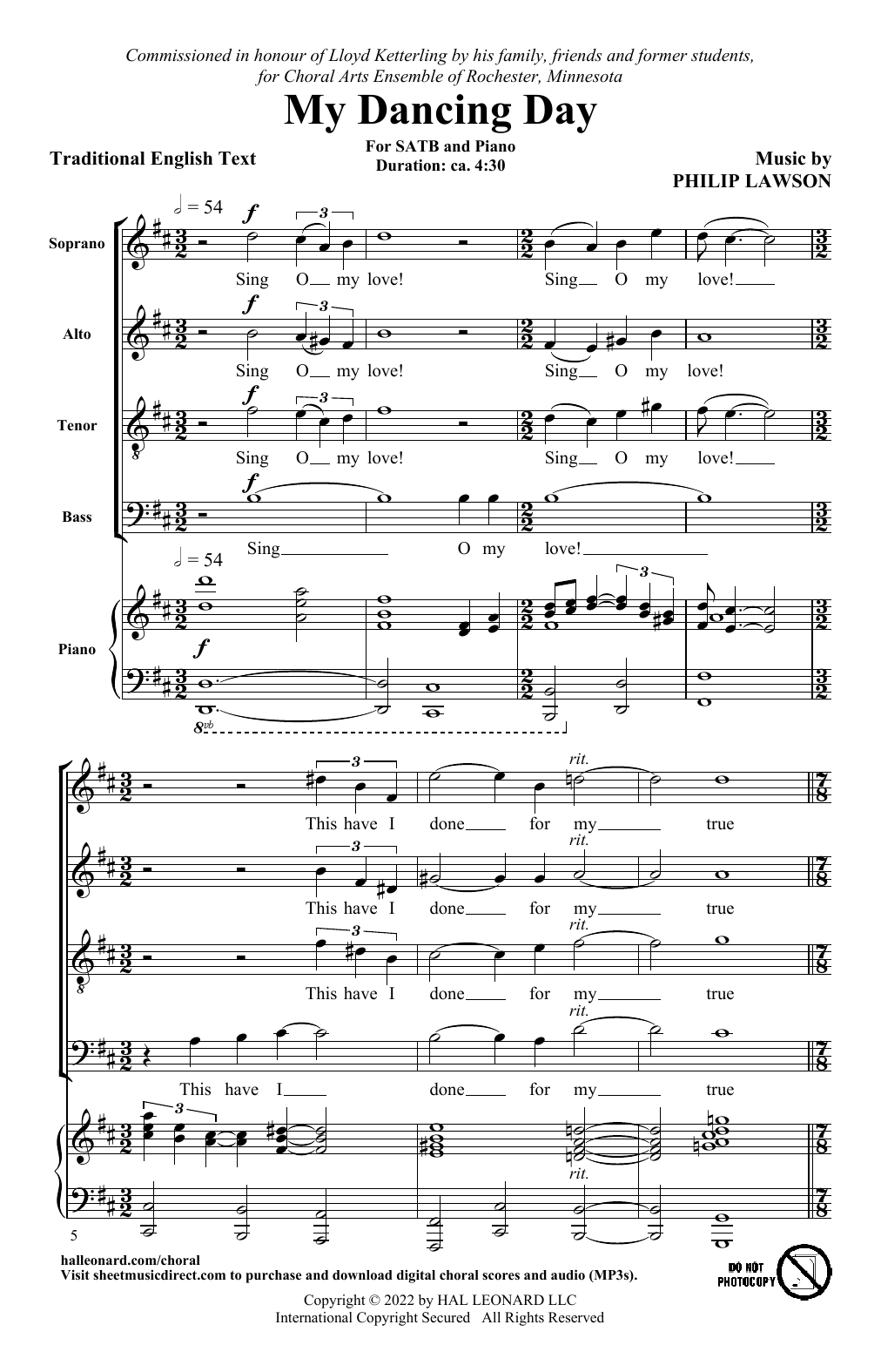 Download Traditional English My Dancing Day (arr. Philip Lawson) Sheet Music and learn how to play SATB Choir PDF digital score in minutes