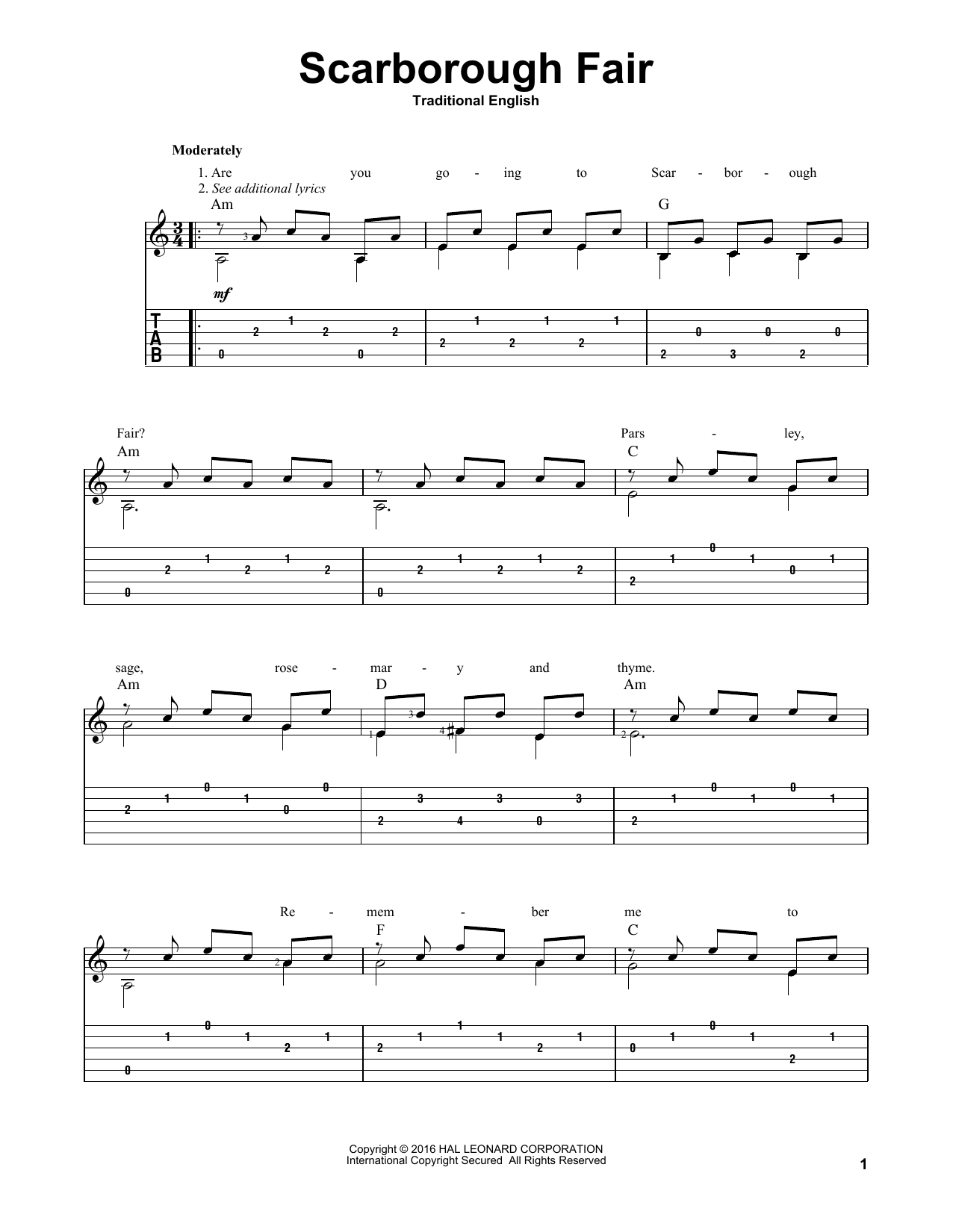 Download Mark Phillips Scarborough Fair Sheet Music and learn how to play Guitar Tab PDF digital score in minutes