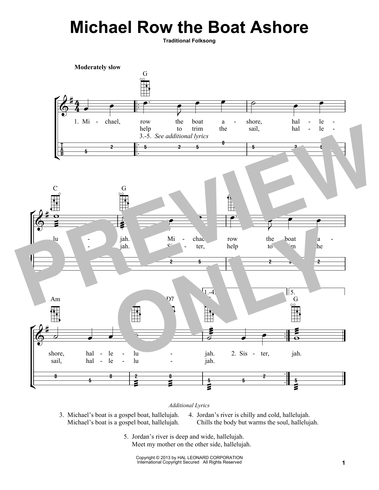 Download Traditional Folksong Michael Row The Boat Ashore (arr. Bobby Westfall) Sheet Music and learn how to play Mandolin PDF digital score in minutes