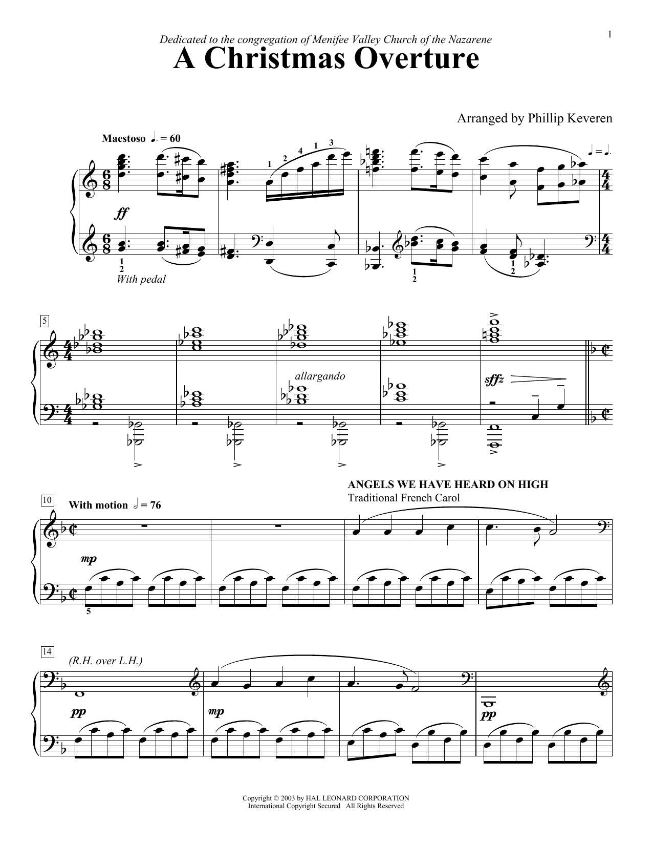 Download Traditional French Carol A Christmas Overture (arr. Phillip Keveren) Sheet Music and learn how to play Piano Solo PDF digital score in minutes