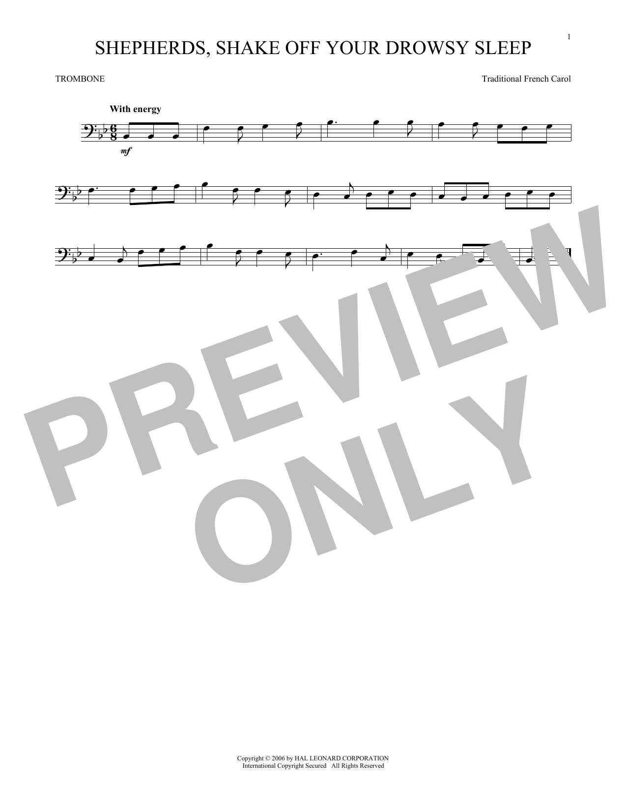 Download Traditional French Carol Shepherds, Shake Off Your Drowsy Sleep Sheet Music and learn how to play Cello PDF digital score in minutes