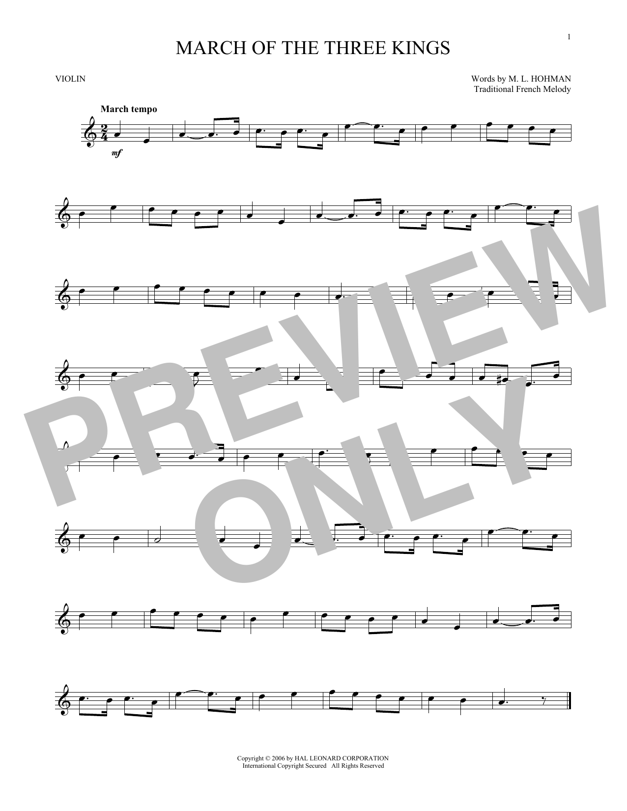Download Traditional March Of The Three Kings Sheet Music and learn how to play Trombone PDF digital score in minutes