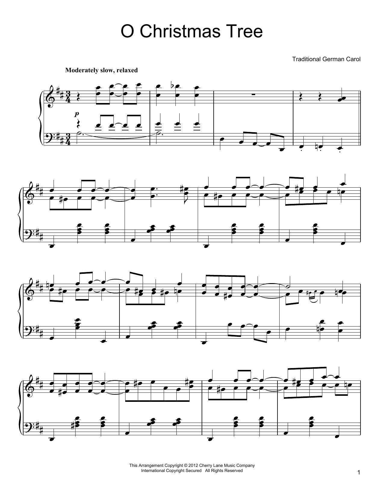 Download Traditional Carol O Christmas Tree Sheet Music and learn how to play Piano PDF digital score in minutes