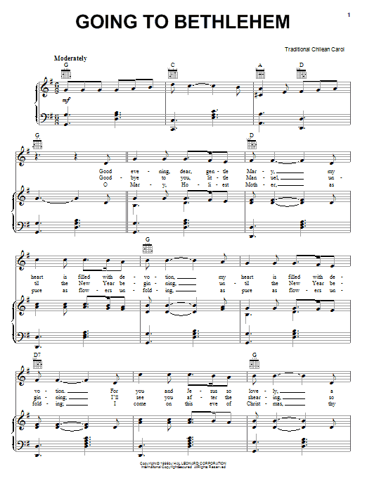 Download Traditional Carol Going To Bethlehem Sheet Music and learn how to play Lyrics & Chords PDF digital score in minutes