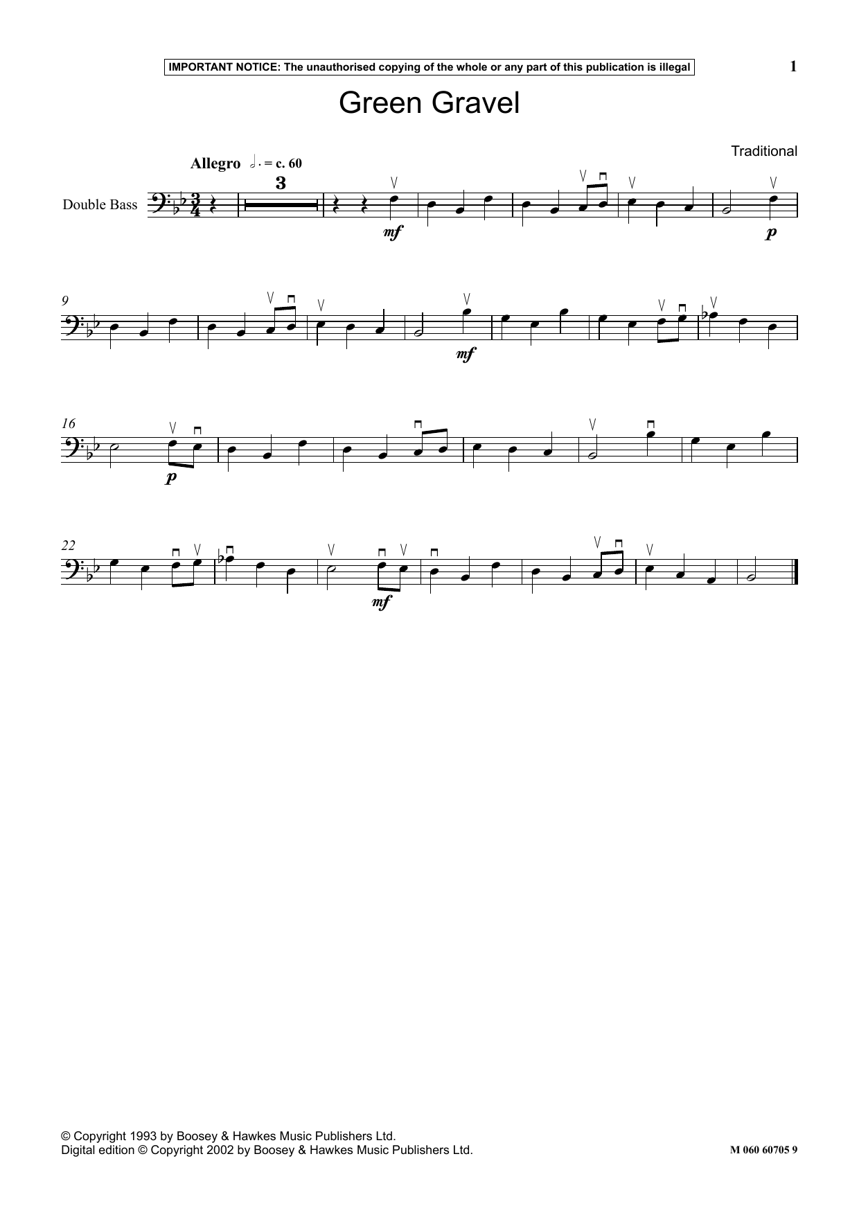 Download Traditional Green Gravel Sheet Music and learn how to play Instrumental Solo PDF digital score in minutes