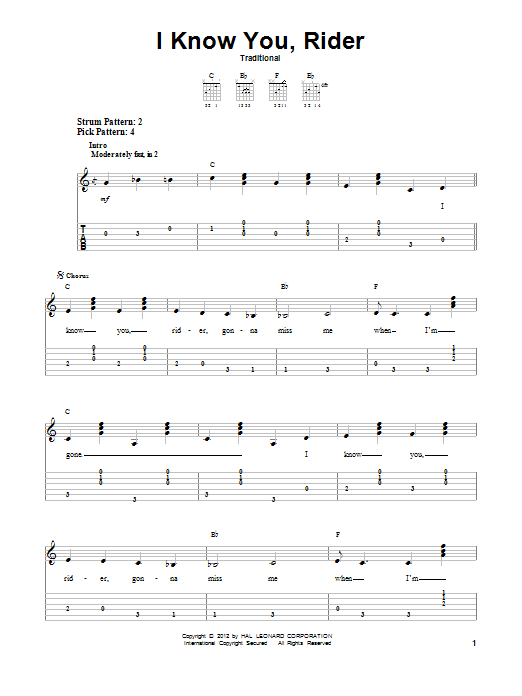 Download Traditional I Know You, Rider Sheet Music and learn how to play Real Book – Melody, Lyrics & Chords PDF digital score in minutes
