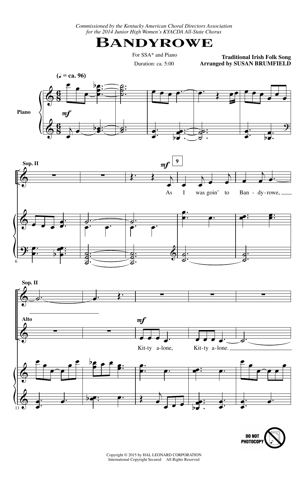 Download Traditional Irish Folk Song Bandyrowe (arr. Susan Brumfield) Sheet Music and learn how to play SSA Choir PDF digital score in minutes