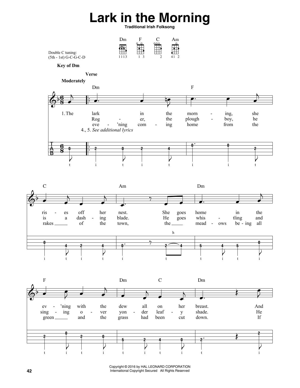 Download Traditional Irish Folk Song Lark In The Morning Sheet Music and learn how to play Banjo PDF digital score in minutes