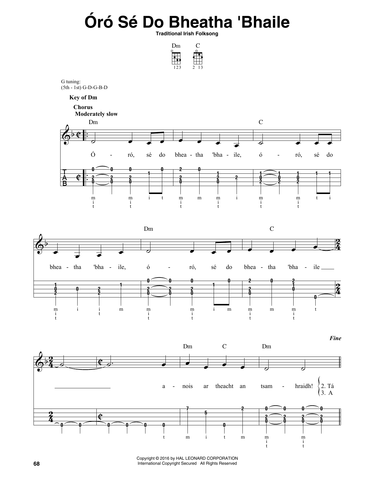 Download Traditional Irish Folk Song Oro Se Do Bheatha Bhaile Sheet Music and learn how to play Banjo PDF digital score in minutes