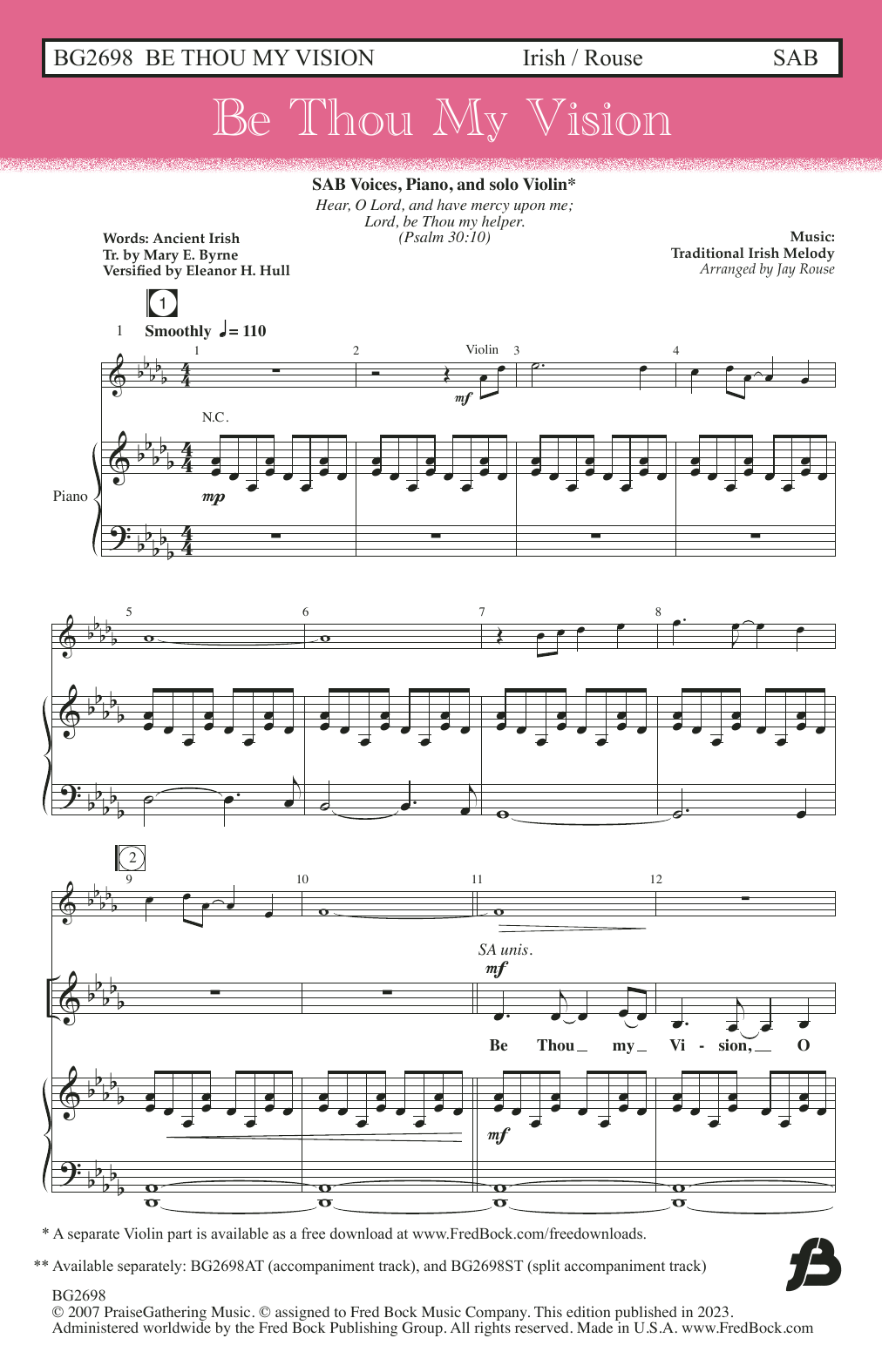 Download Traditional Irish Melody Be Thou My Vision (arr. Jay Rouse) Sheet Music and learn how to play SAB Choir PDF digital score in minutes