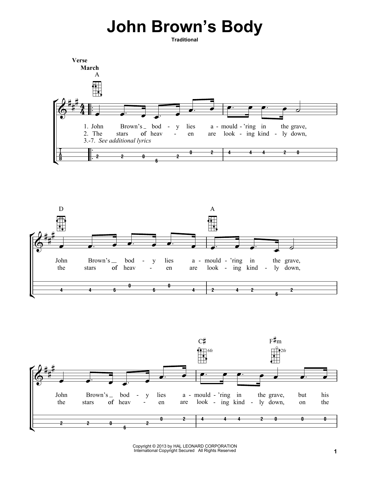 Download Traditional John Brown's Body (arr. Bobby Westfall) Sheet Music and learn how to play Mandolin PDF digital score in minutes