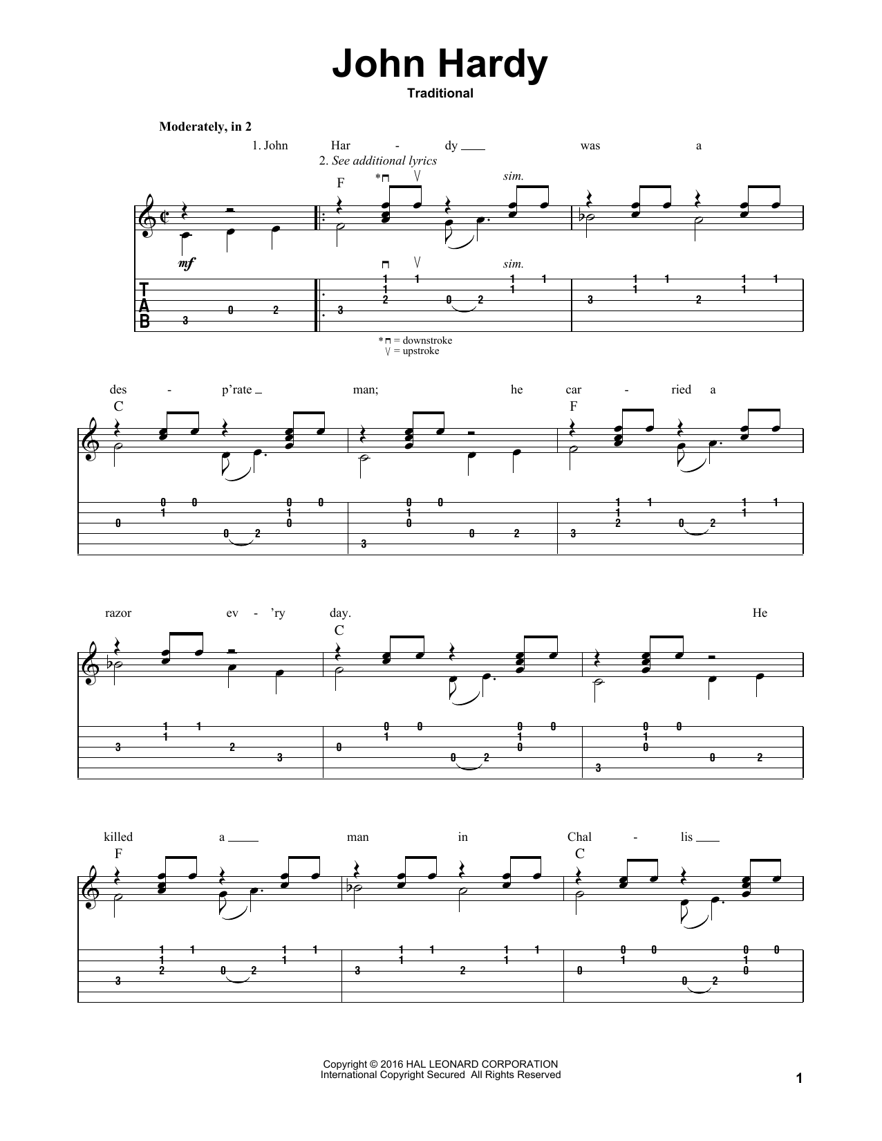 Download Mark Phillips John Hardy Sheet Music and learn how to play Guitar Tab PDF digital score in minutes