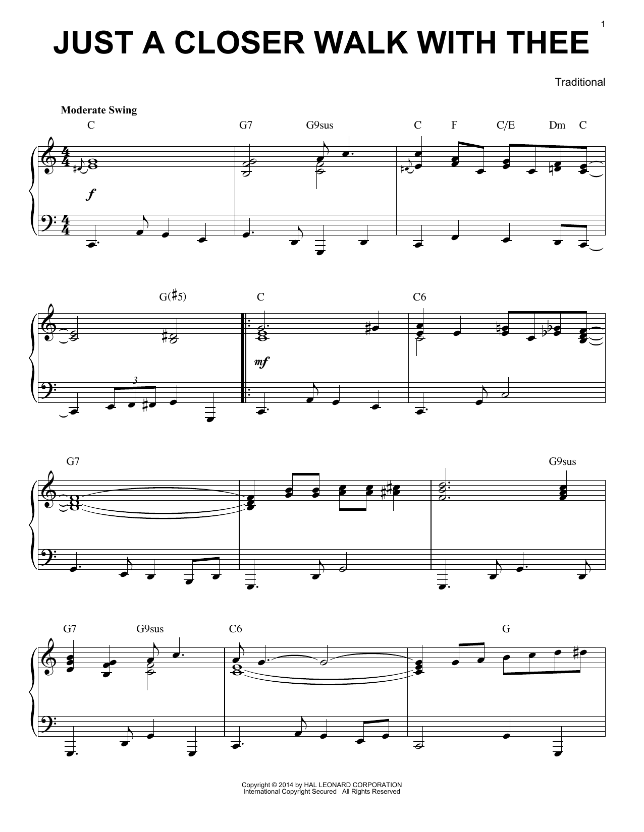 Download Kenneth Morris Just A Closer Walk With Thee Sheet Music and learn how to play Piano PDF digital score in minutes