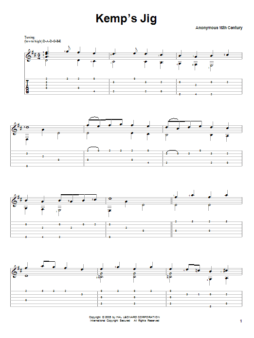 Download Traditional Kemp's Jig Sheet Music and learn how to play Guitar PDF digital score in minutes
