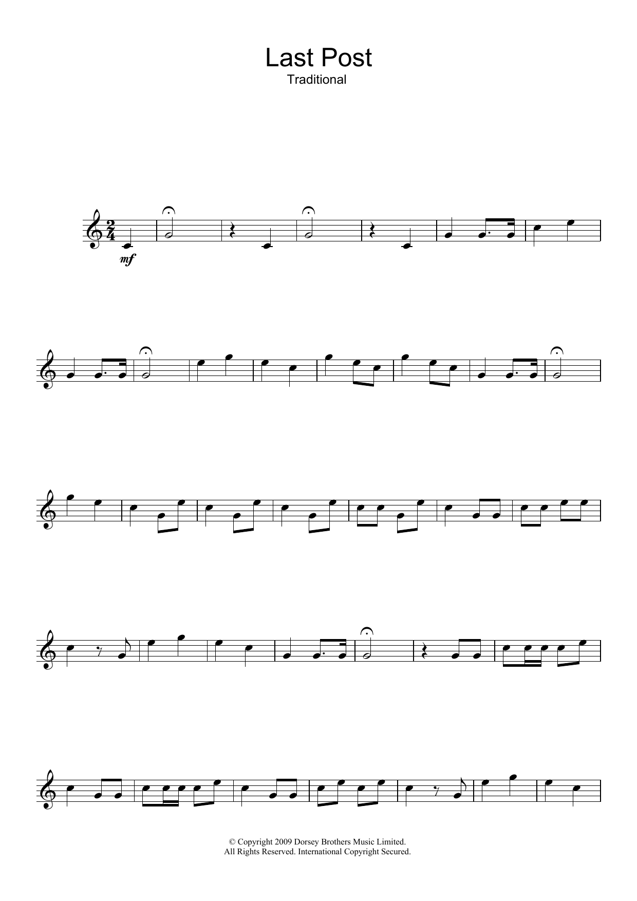 Download Traditional Last Post Sheet Music and learn how to play Trumpet PDF digital score in minutes