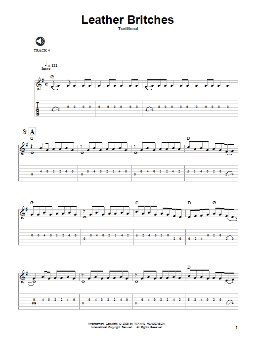 Download Traditional Leather Britches Sheet Music and learn how to play Guitar Tab PDF digital score in minutes