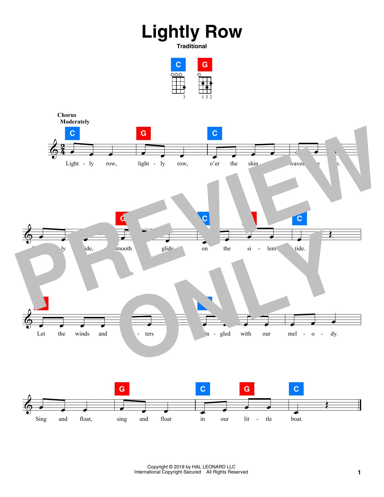 Download Traditional Lightly Row Sheet Music and learn how to play UkeBuddy PDF digital score in minutes