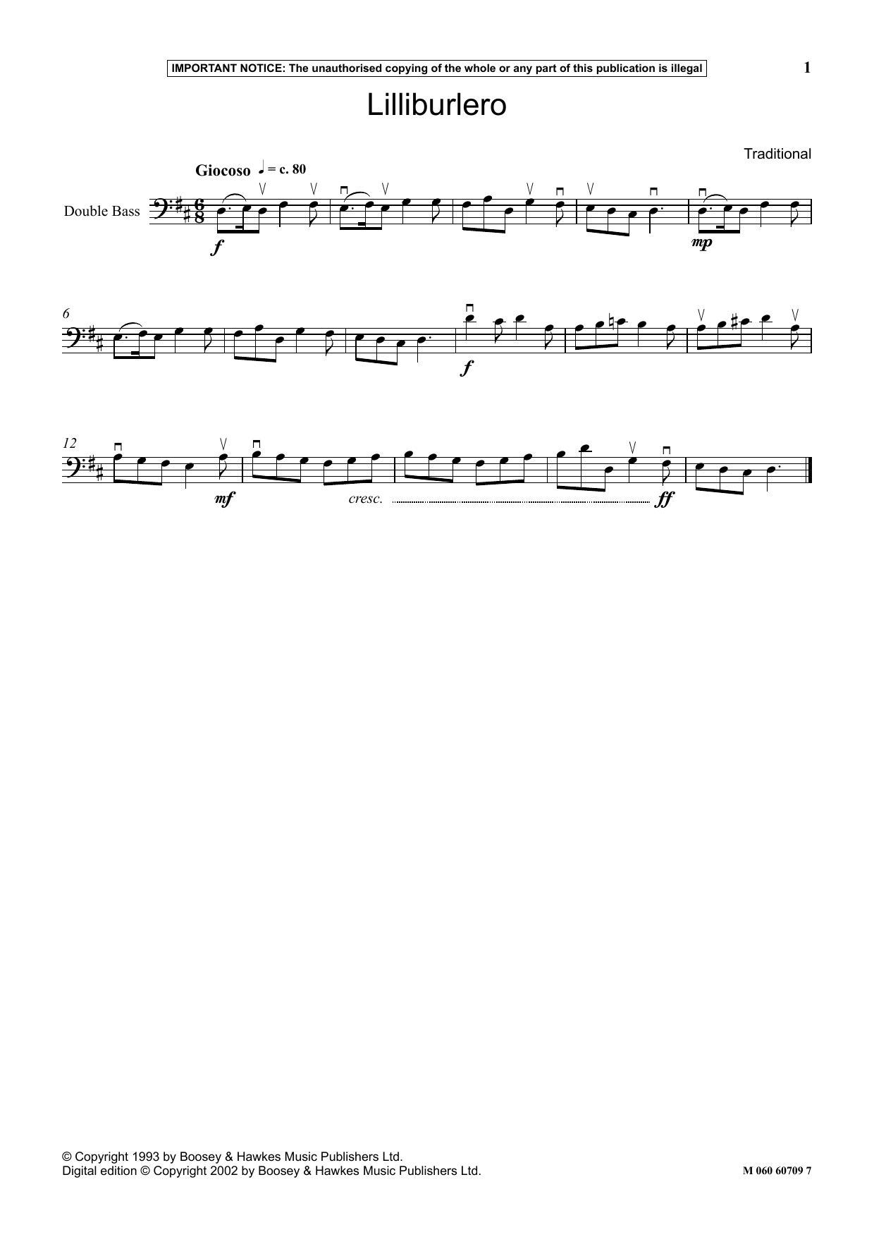 Download Traditional Lilliburlero Sheet Music and learn how to play Instrumental Solo PDF digital score in minutes
