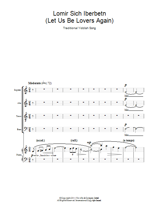 Download Traditional Lomir Sich Iberbetn (Let Us Be Lovers Again) Sheet Music and learn how to play SATB PDF digital score in minutes