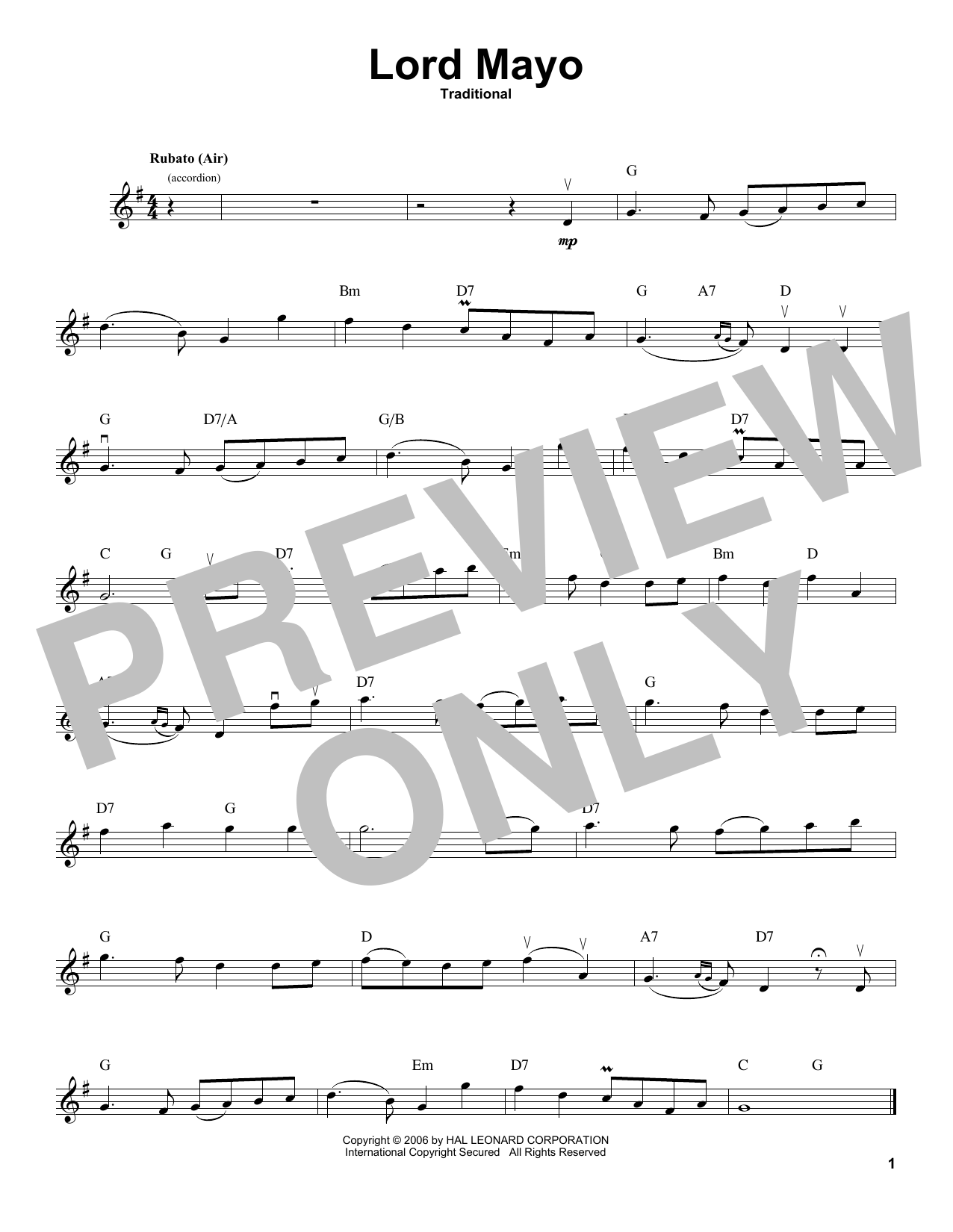 Download Traditional Lord Mayo (Tiarna Mhaigheo) Sheet Music and learn how to play Violin Solo PDF digital score in minutes