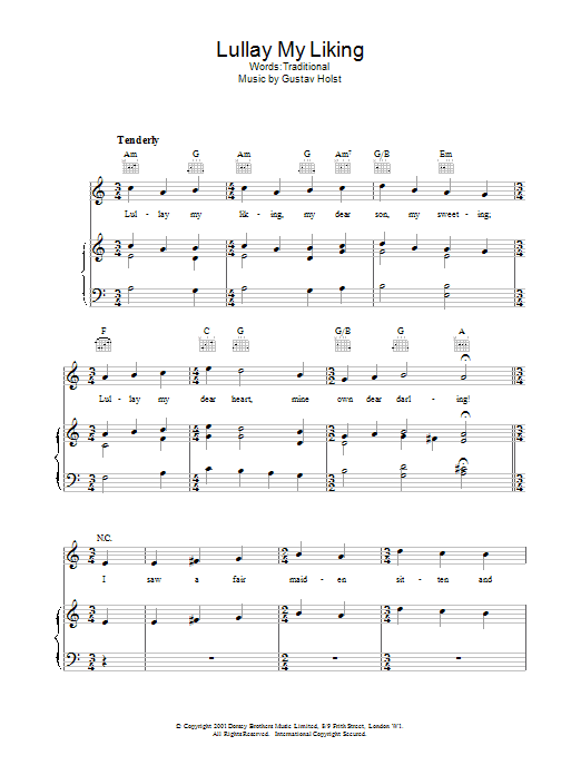 Download Traditional Lullay My Liking Sheet Music and learn how to play Melody Line, Lyrics & Chords PDF digital score in minutes