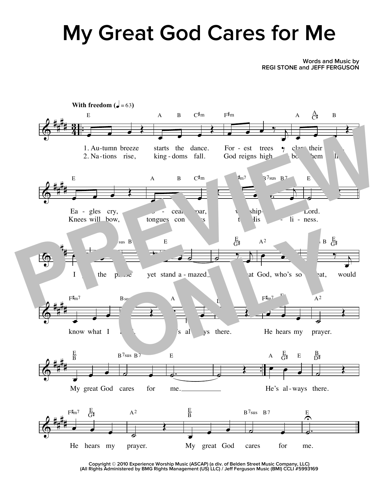 Download Traditional My Great God Cares For Me Sheet Music and learn how to play Melody Line, Lyrics & Chords PDF digital score in minutes