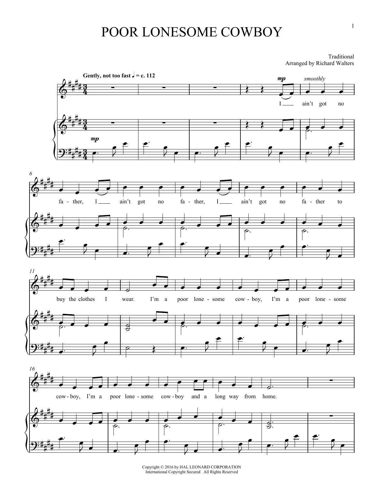 Download Traditional Poor Lonesome Cowboy Sheet Music and learn how to play Piano & Vocal PDF digital score in minutes