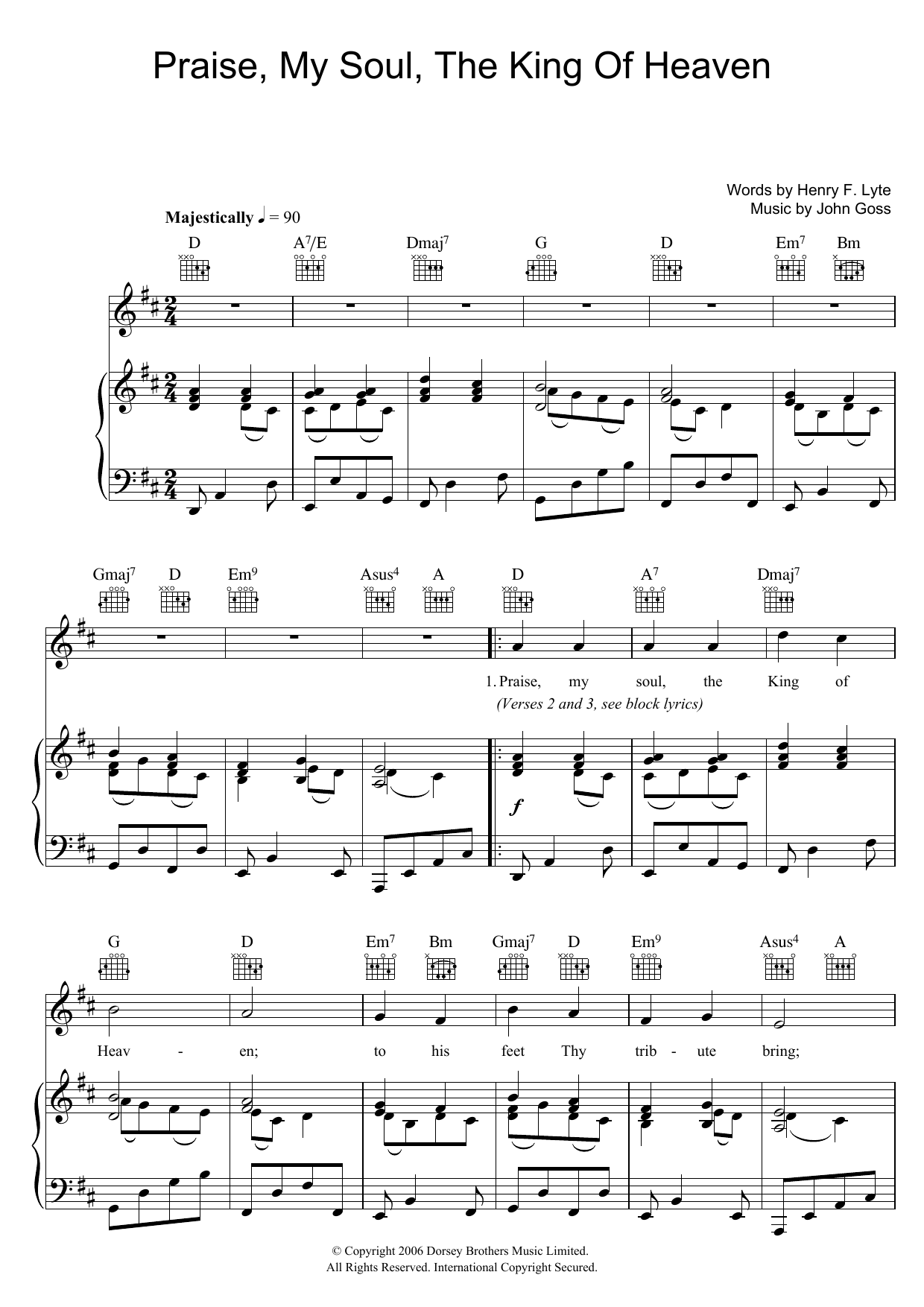 Download Traditional Praise, My Soul, The King Of Heaven Sheet Music and learn how to play Piano, Vocal & Guitar (Right-Hand Melody) PDF digital score in minutes