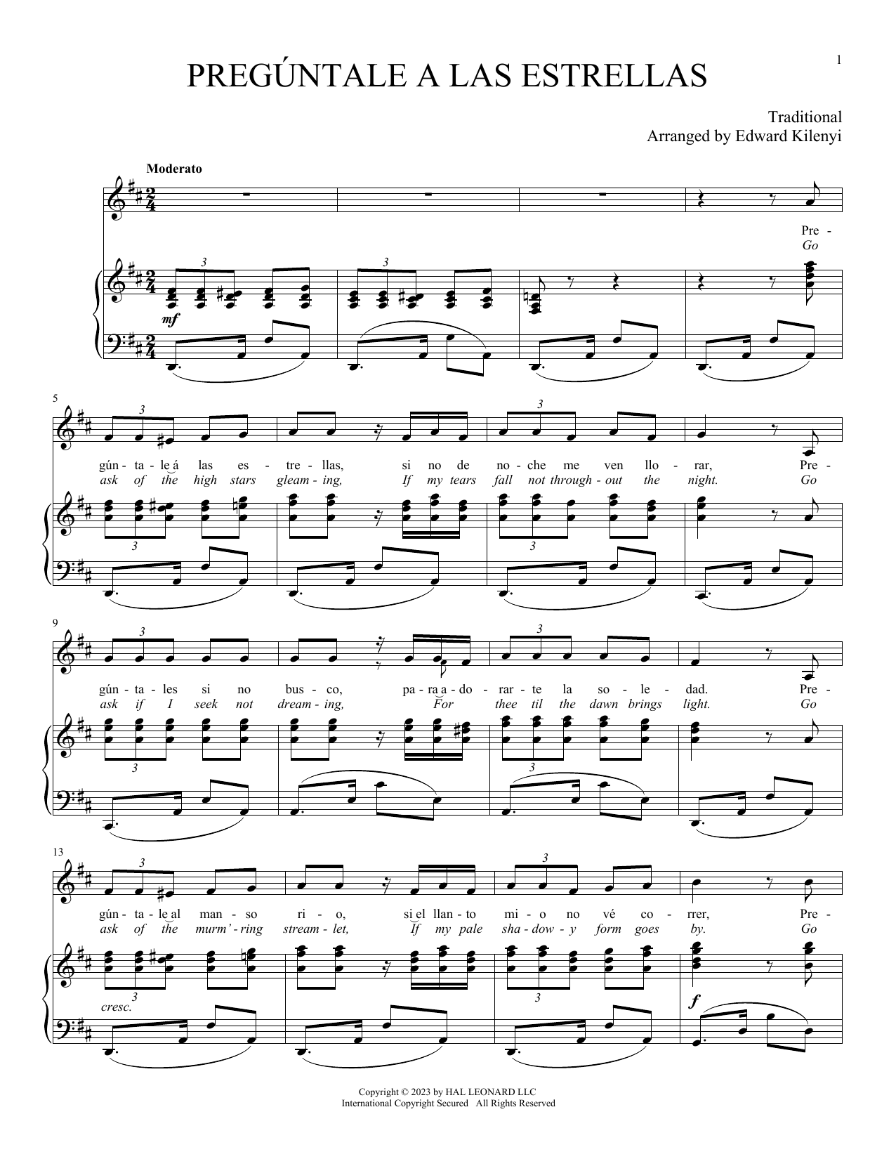Download Traditional Pregúntale a las Estrellas Sheet Music and learn how to play Piano & Vocal PDF digital score in minutes