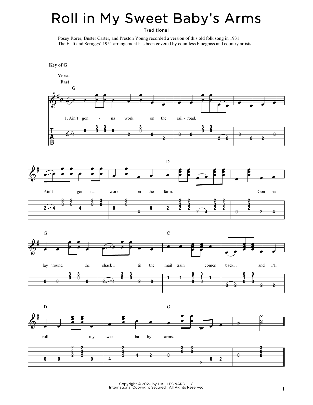 Download Traditional Roll In My Sweet Baby's Arms (arr. Fred Sokolow) Sheet Music and learn how to play Mandolin PDF digital score in minutes